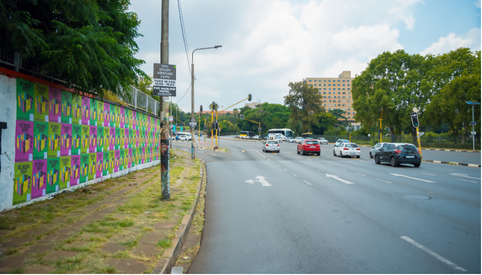 Branded urban commuter route in Braamfontein